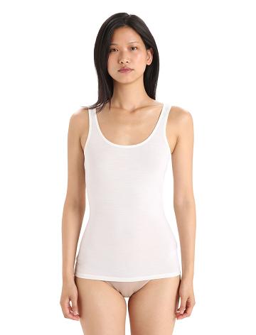 Women's Icebreaker Merino Siren Tank Top Underwear Snow | CA 1233TCEV